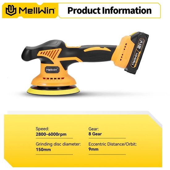 BATOCA Orbital Polijstmachine, 21 mm, 700 W excentrische polijstmachine, auto polijstmachine