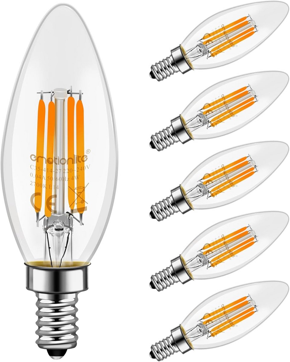 E14 LED Lampen 4W Warm Wit 2700K Energiezuinig - Set van 6