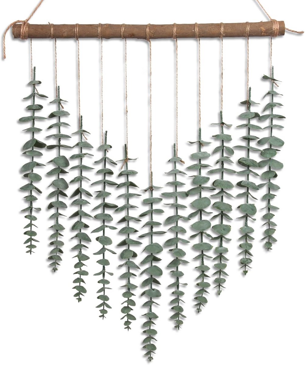 Kunstmatige Hangende Eucalyptus Plant voor Muurdecoratie - Nep Groen Bladeren op Stok