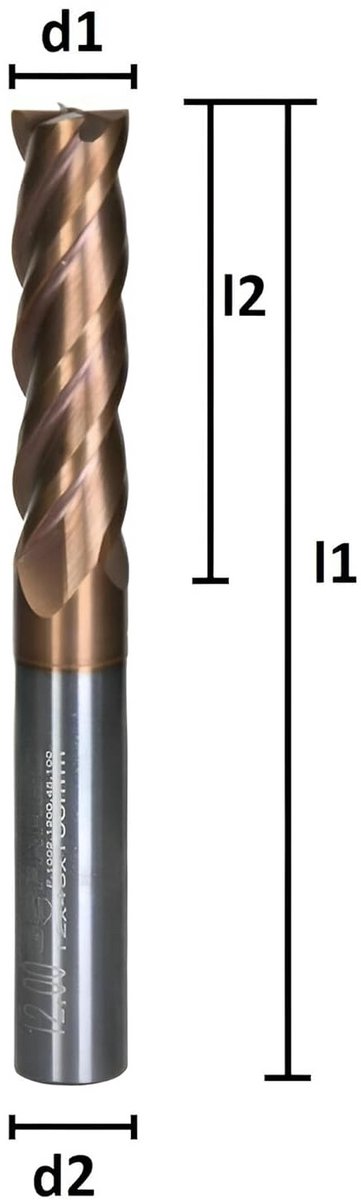 Extra Lange VHM Schachtfrees met 4 Snijkanten TiSiN Coating — afbeelding 3