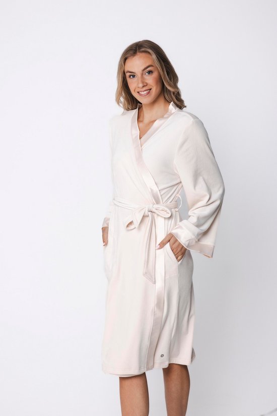 Pastunette Premium - Kimono - Satin - Velours - Ecru - Maat L