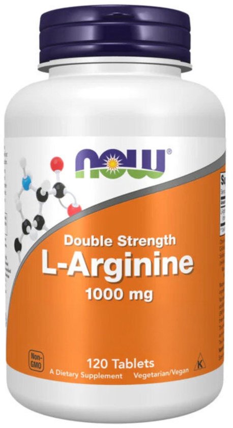 L-Arginine 1000mg - 120 tabletten - Aminozuur Supplement - 100% Pure - 1000mg per Tablet - emaakt door plantaardige fermentatie - Hoog gedoseerd - Veganistisch - Now Foods