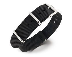 NATO Horlogeband G10 Military Nylon Strap - Zwart 19mm