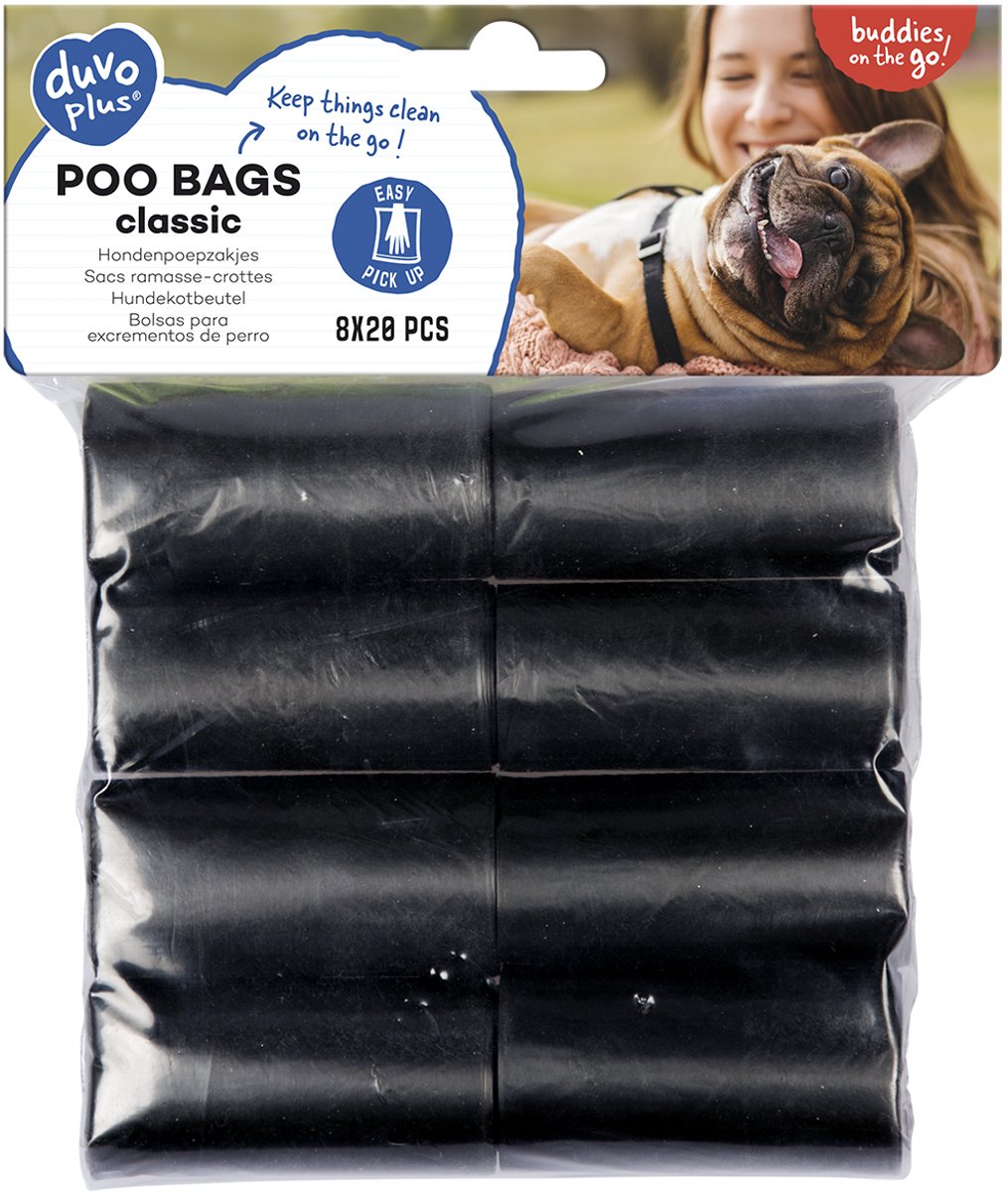 Laroy Duvo - 64 rollen poepzakjes - 64 x 20 zakjes - Classic zwart -