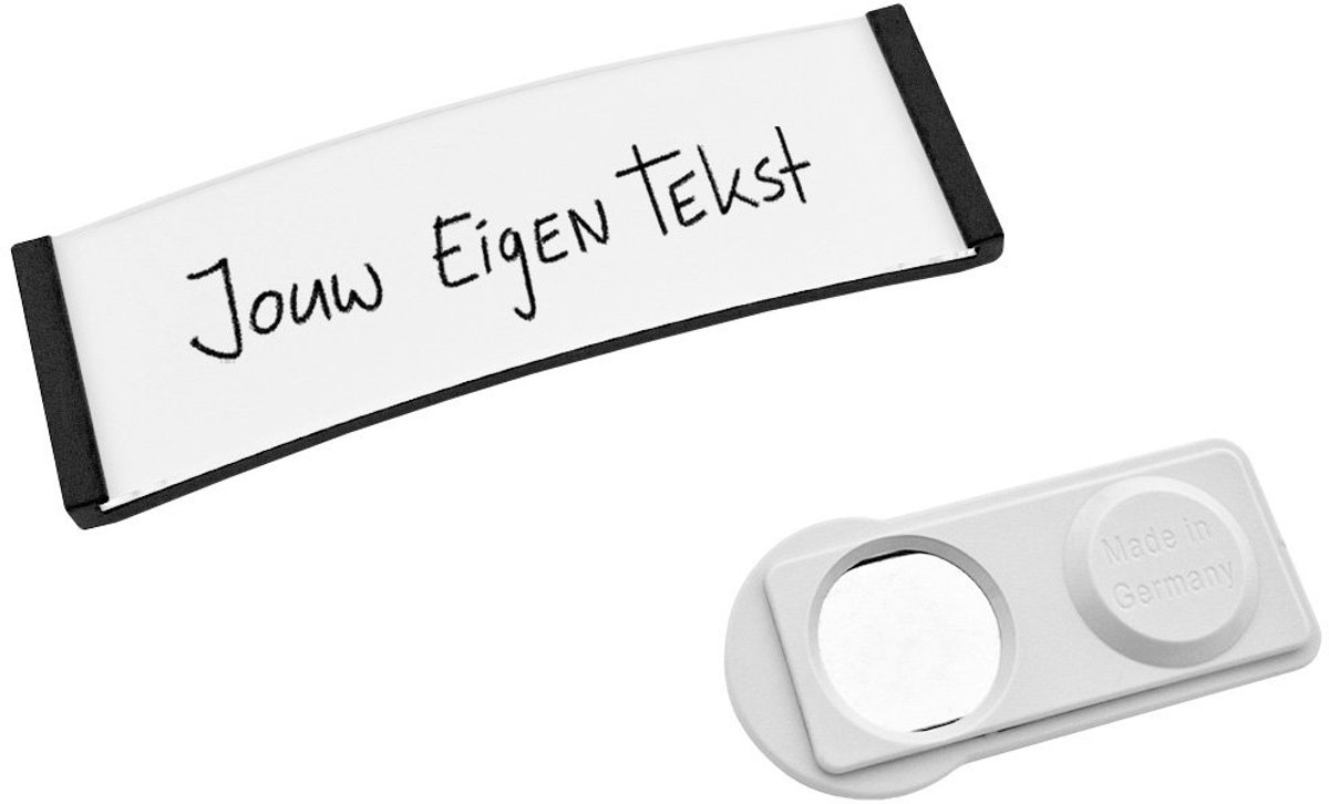 CombiCraft Polar20© naambadge smal met dubbelmagneet zwart 68x22mm - per 10 stuks