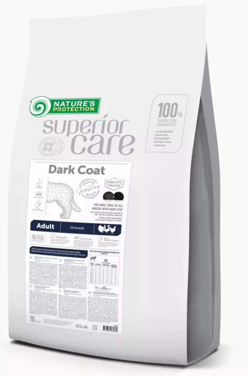 Nature's Protection Nature's Protection Superior Care - volwassen honden met een donkere vacht - alle rassen - met gevogelte - 10kg