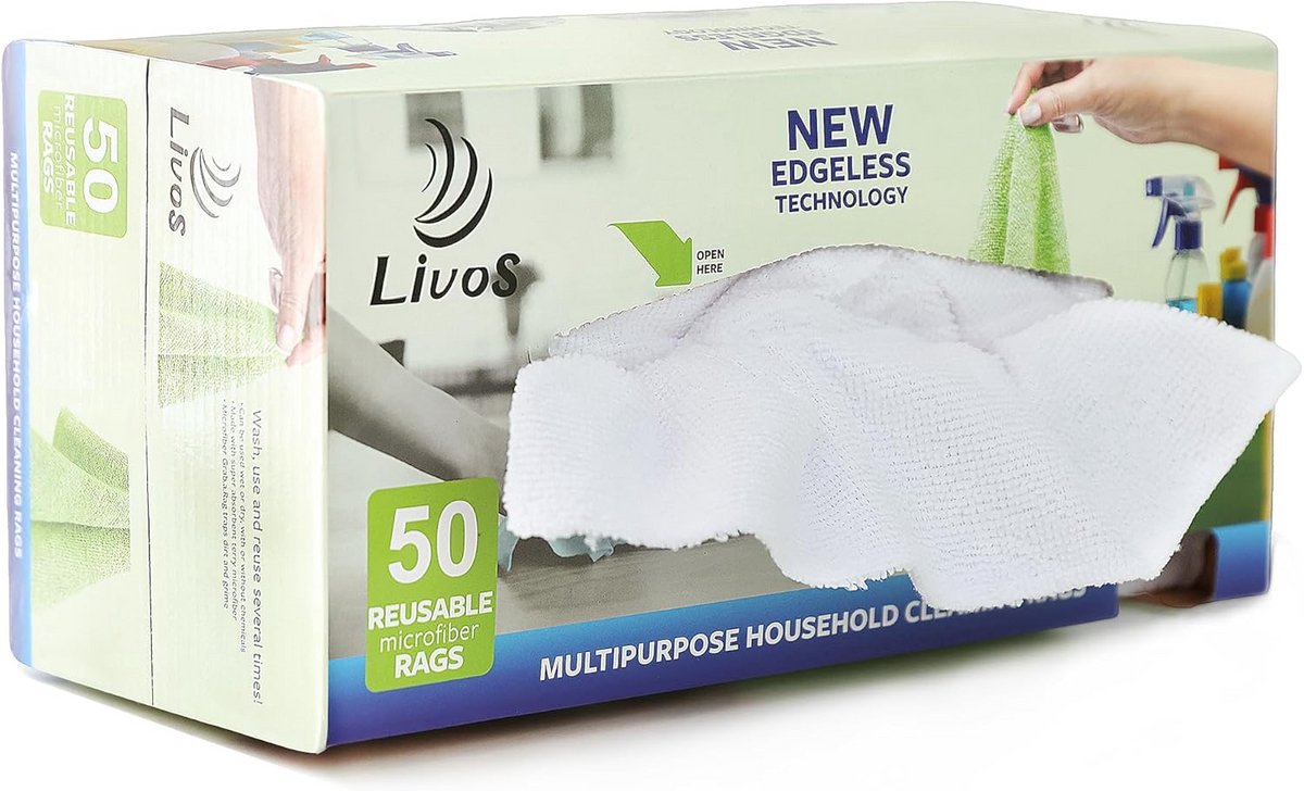50 stuks microvezeldoekjes herbruikbaar absorberend reinigen zonder pluizen