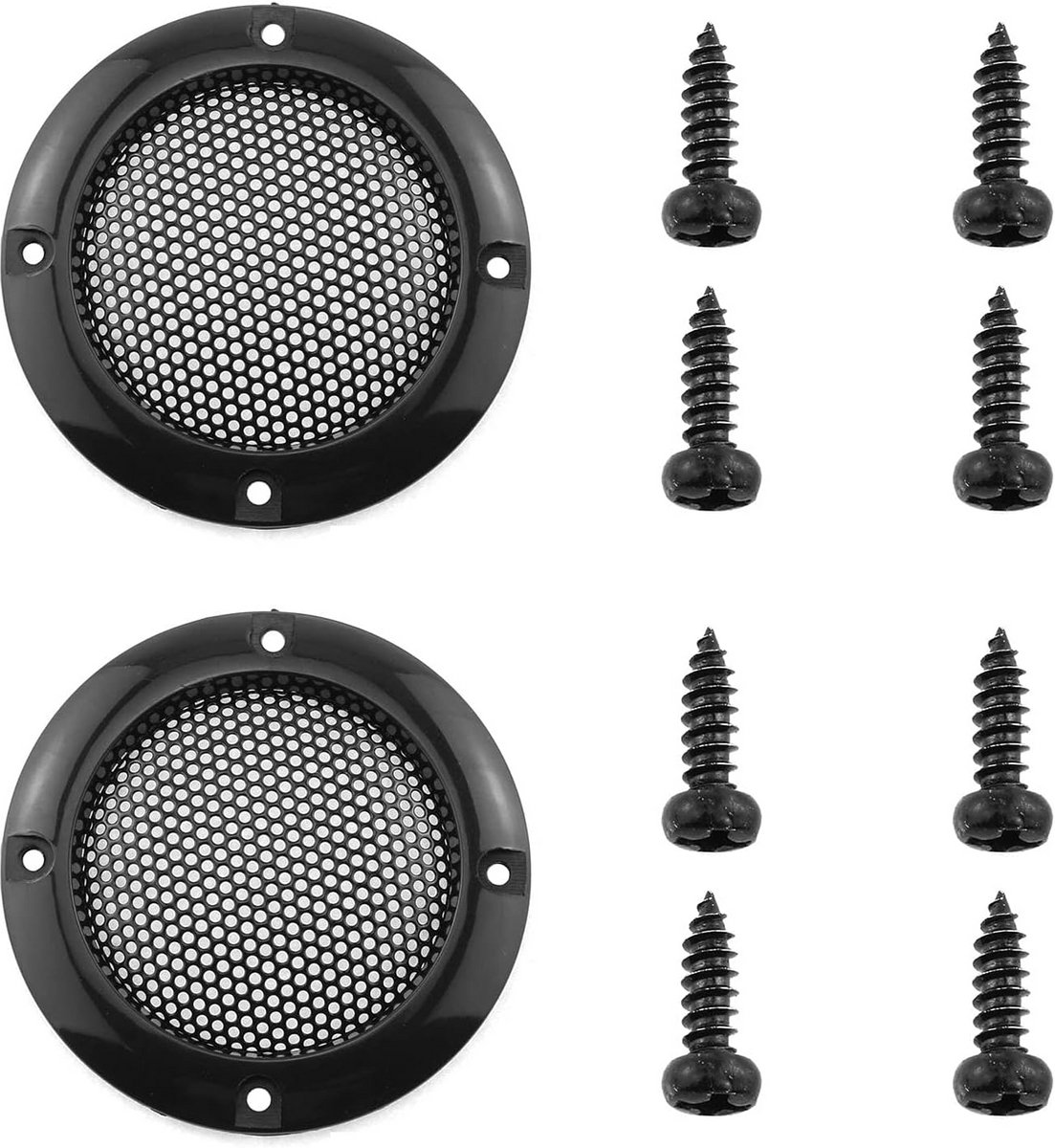 Set van 2 Zwarte Metalen Speaker Grills 3 Inch voor Woofer en Tweeter Bescherming
