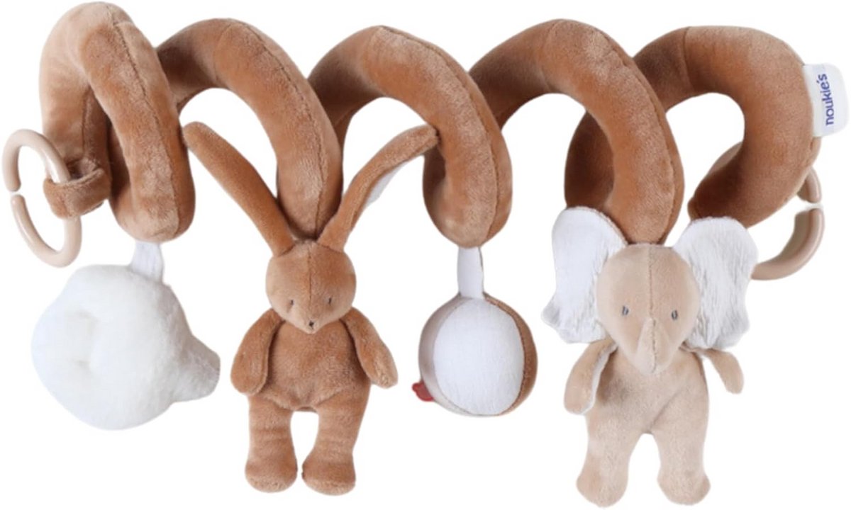 Activiteitspiraal voor Baby met Pluche Dieren voor Kinderwagen en Autostoel