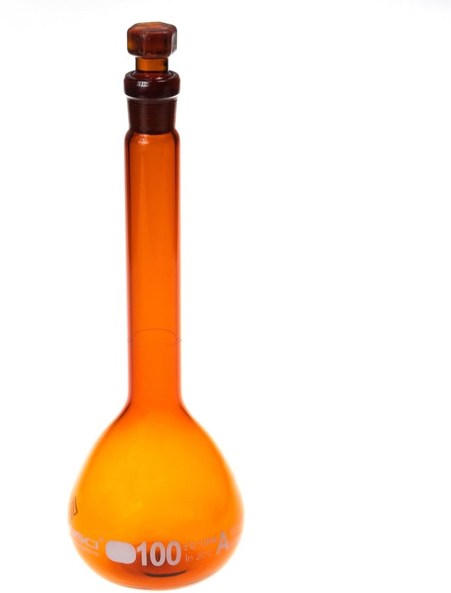 2 Stuks 100ml Maatkolven van Borosilicaatglas Klasse A voor Laboratorium en Onderwijs