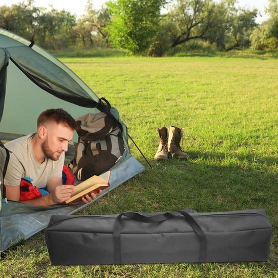 QOXEZY Outdoor Opbergtas – Stevige 600D Oxford Tas Voor Tentstokken, Hengelsport & Kampeerspullen – Opvouwbaar, Met PVC-voering (zwart, 80x30x26 Cm)