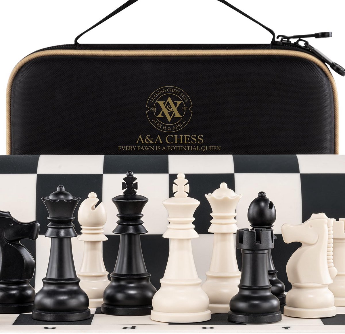 Opvouwbare Reisschaakset 35x35 cm met Opbergtas