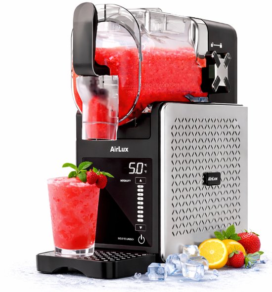 AirLux Slush Puppy Maker – Slush Puppy Maker Zonder IJs - Slush Puppy Machine – 7 Programma’s – Slushi, Granita, Frappé, Milkshakes & Meer – Zelfreiniging