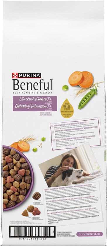Beneful Gelukkig Volwassen Senior 7+ - Hondenvoer Droogvoer - Kip & Tuingroenten - 12 kg