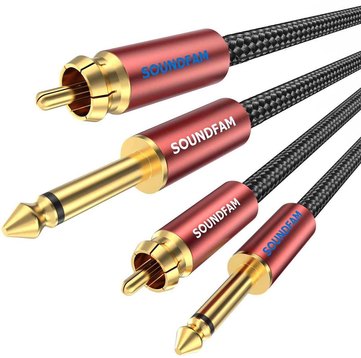 5 Meter RCA naar 6.3mm Jack Stereokabel voor Audioverbinders