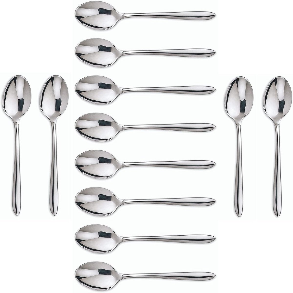 Set van 12 Koffielepels RVS 18/10 Classic Design 140mm Vaatwasmachinebestendig