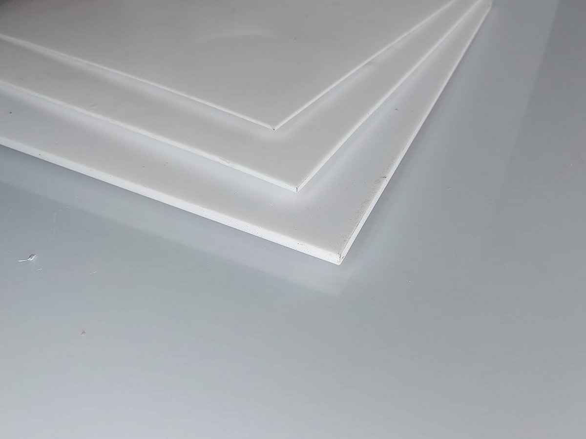 PTFE Snijplaat Wit 195x195x3 mm - Hoge Temperatuur en Lage Wrijving
