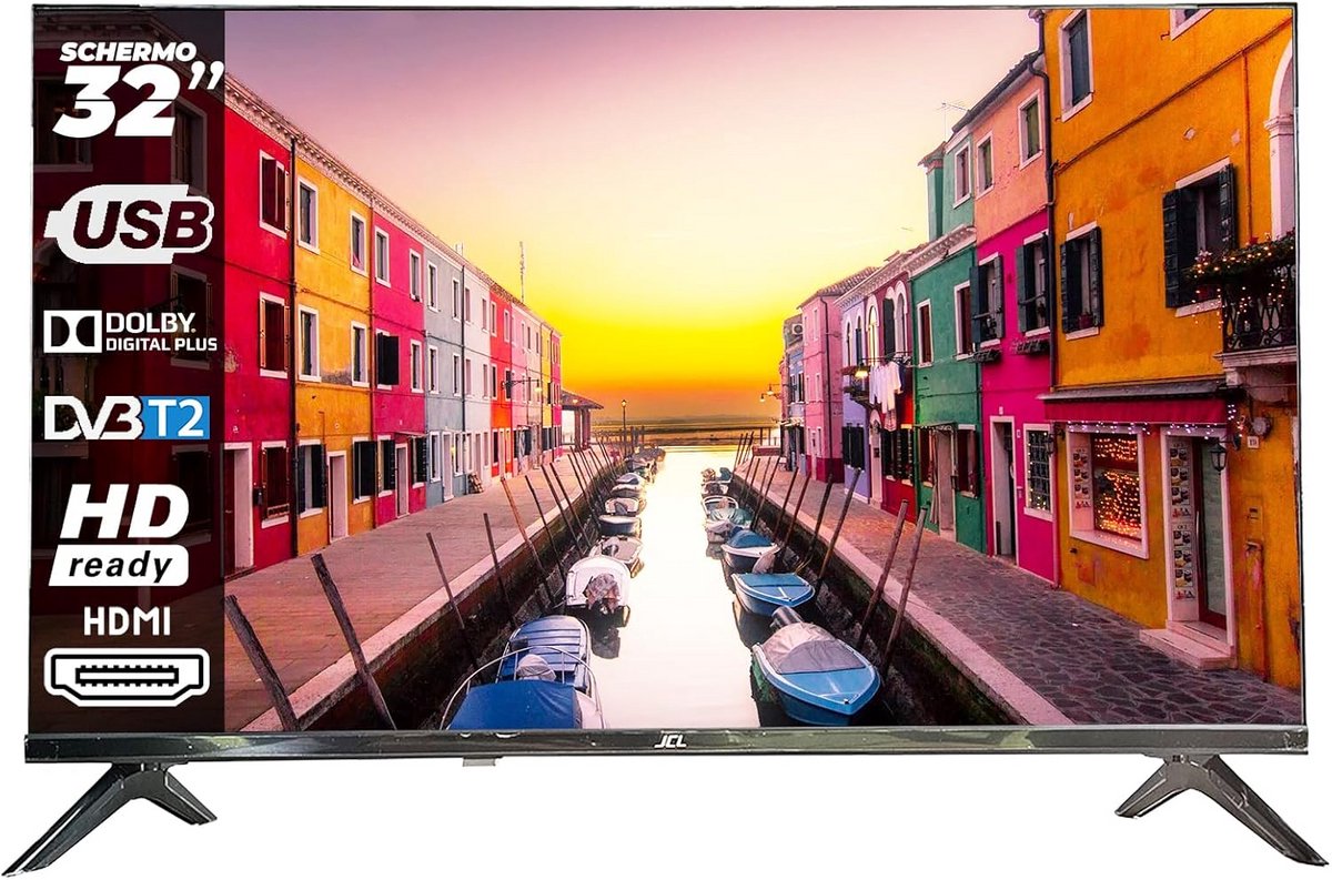 32 Inch HD Ready TV met DVB-T2/C/S2 Tuner en 2x HDMI