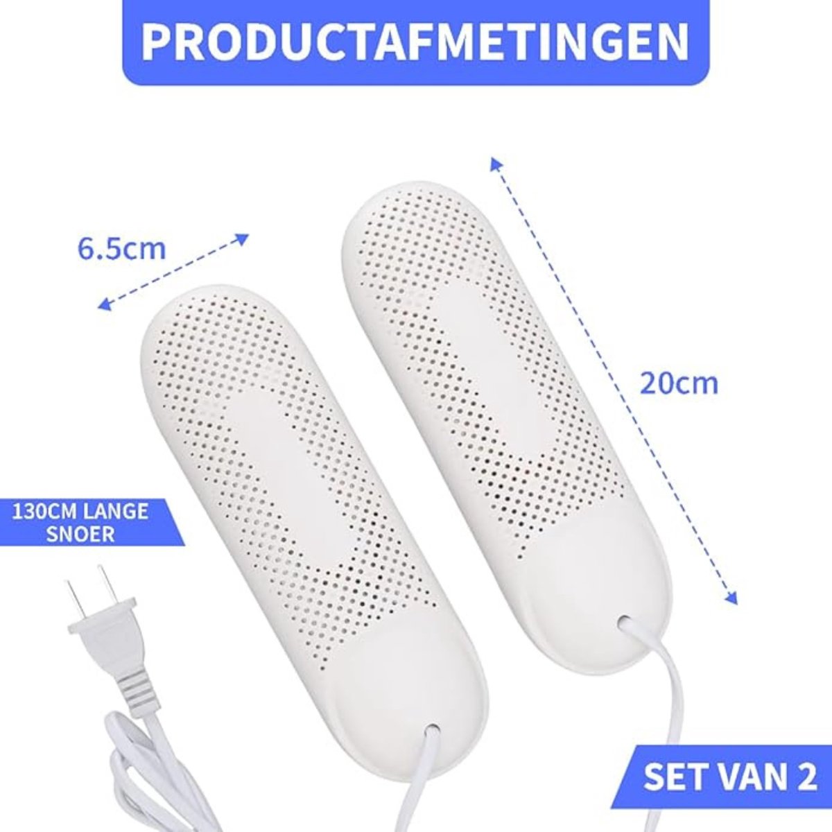 AMA® Schoenverfrisser - Schoenreiniger - Schoenenverfrisser - met Intelligente Timer - Opvouwbaar - 7x18x20 - Wit