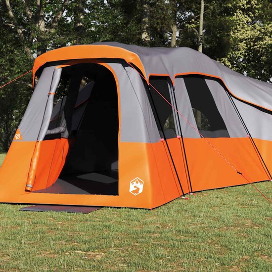 vidaXL - Familietent - 20-persoons - Grijs - en - Oranje - taft - Waterdicht — afbeelding 3