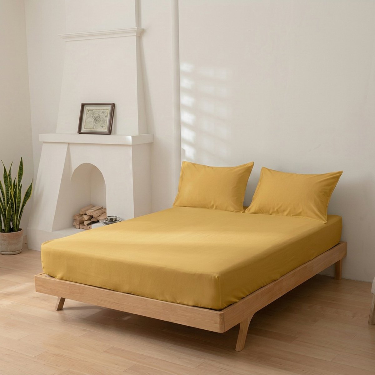 Senzatione katoen Hoeslaken Okergeel - 140x200+30