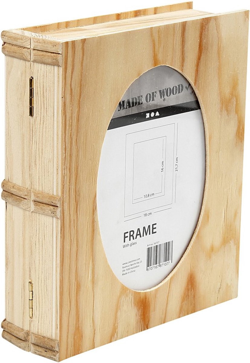 Houten Opbergbox in Boekvorm - Multiplex Decoratieve Opbergdoos met Deksel