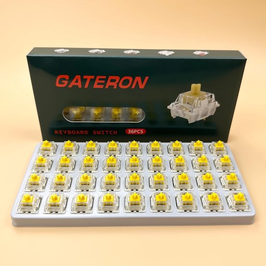 Gateron G Pro3.0 Gele Schakelaar 3-polig Lineair 50gf Voorgesmeerd Versterkte Pinnen - 36 Stuks van Merkloos — afbeelding 2