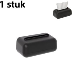1 stuk - Tissuebox - Afgeronde hoeken - Ingebouwde veer - Geschikt voor gebruik in de auto, thuis en op de salontafel in de woonkamer - Eenvoudige opbergdoos - Zwart