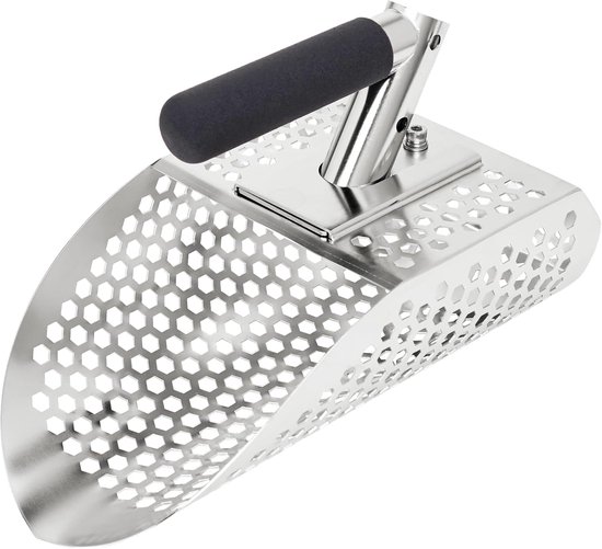 Foto: Zandschep voor metaaldetectie accessoires voor metaaldetectoren roestvrijstalen zandschep met zeef zandschep voor metaaldetectie strandzandhark snelle zandschep met zeef geschikt voor het zoeken naar schatten onder water belle s product