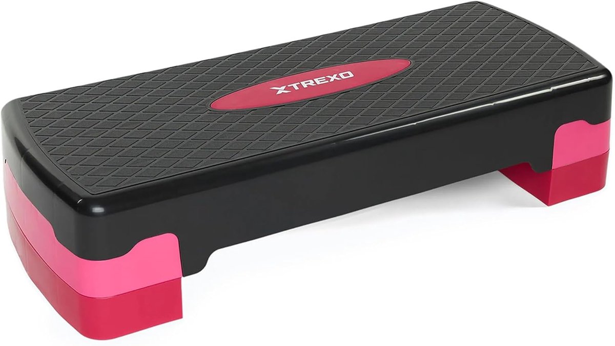 Aerobic Step 68x28 cm - Verstelbare Hoogte 10-15 cm - Duurzaam PP & TPR - Pink