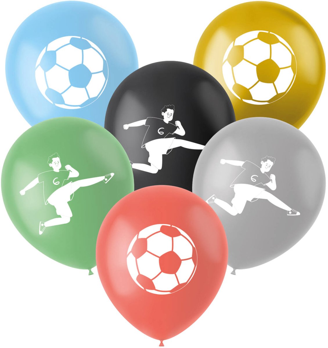 Folat - Latexballonnen - fantastic football - 33 cm - 6 stuks - WK voetbal 2026 - WK voetbal versiering - WK voetbal outfit - Nederland WK