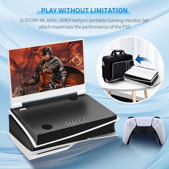 Draagbare 14 inch 4K IPS Gaming Monitor met 60Hz en Dubbele HDMI — afbeelding 3