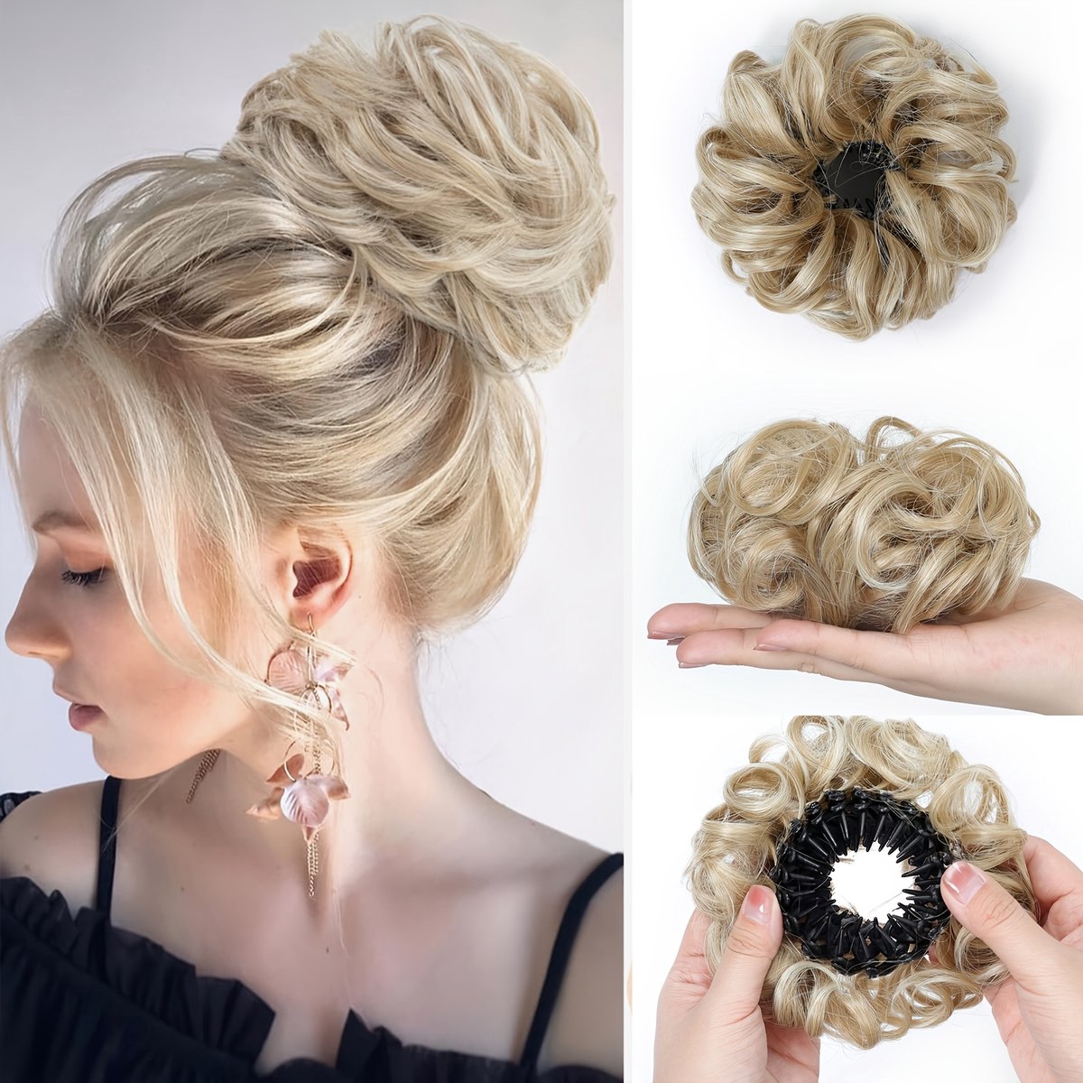 Livé® Khaki Magic Bun Haarstrik – Synthetische Hair Bun Clip