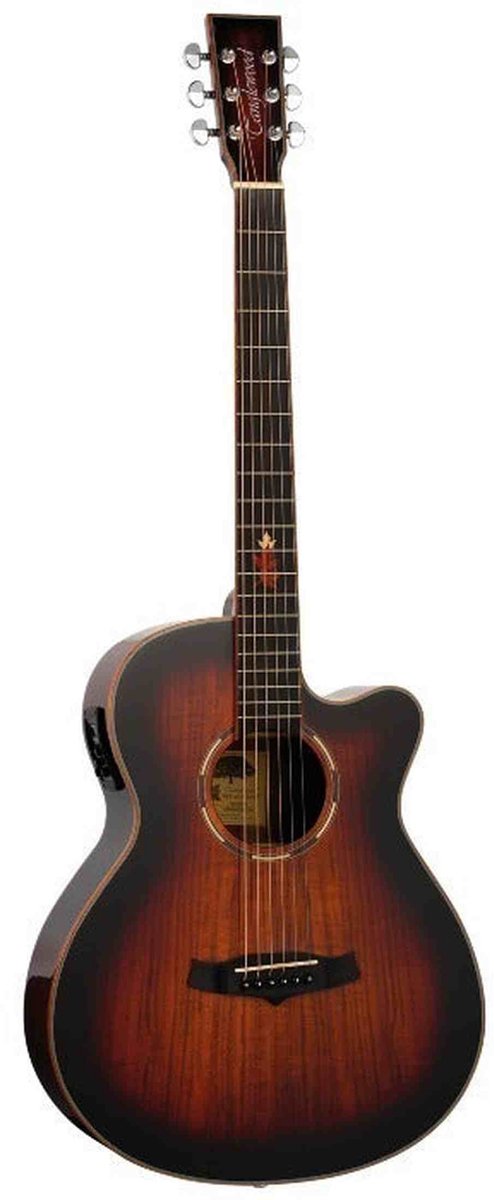 Tanglewood Winterleaf TW4 CE KOA Super Folk Cutaway Elektro-Akoestische Gitaar Solid Mahogany Koa Autumn Burst Gloss