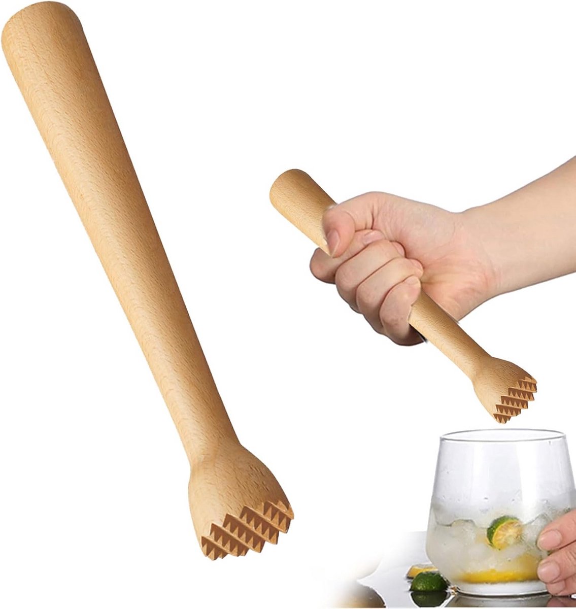 Handstamper voor fermentatie - houten stomper voor kimchi, zuurkool en aardappelpuree