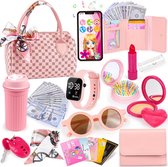 TAVADA – Coffret Salon De Beauté 25 Pièces – Coiffure Enfant – Dès 3 Ans – Rose – Jeu De Rôle Réaliste