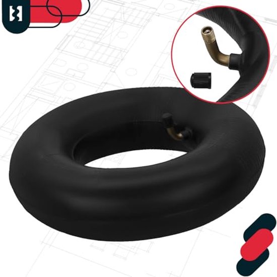 KOTARBAU® Binnenband Kruiwagen, Gummi, 3.50-4, Zwart, met Haakse Ventiel, ⌀ 24 cm, Reserveband Transportwagen, Binnenband Tuinwagen van KOTARBAU — afbeelding 4
