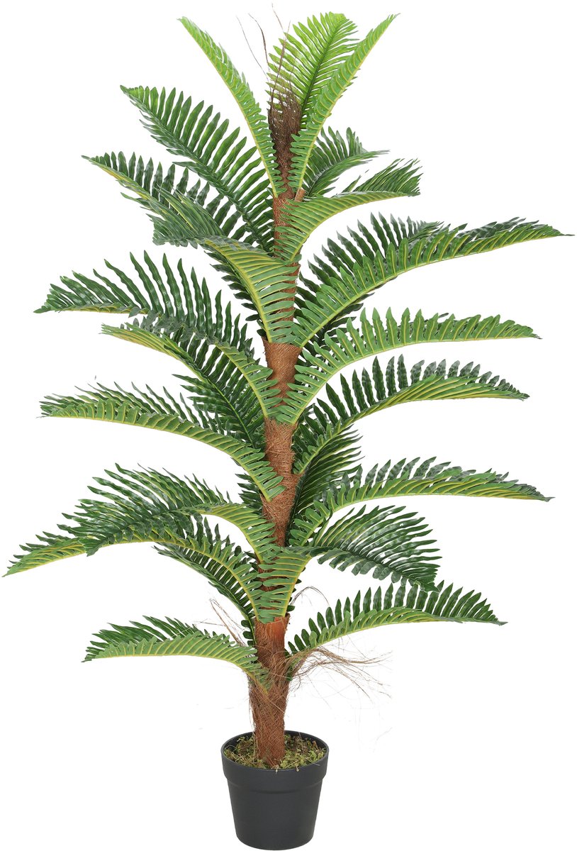 HOMCOM Kunstmatige Palmboom - PEVA - 16 x 16 x 120 cm - Smaragdgroen