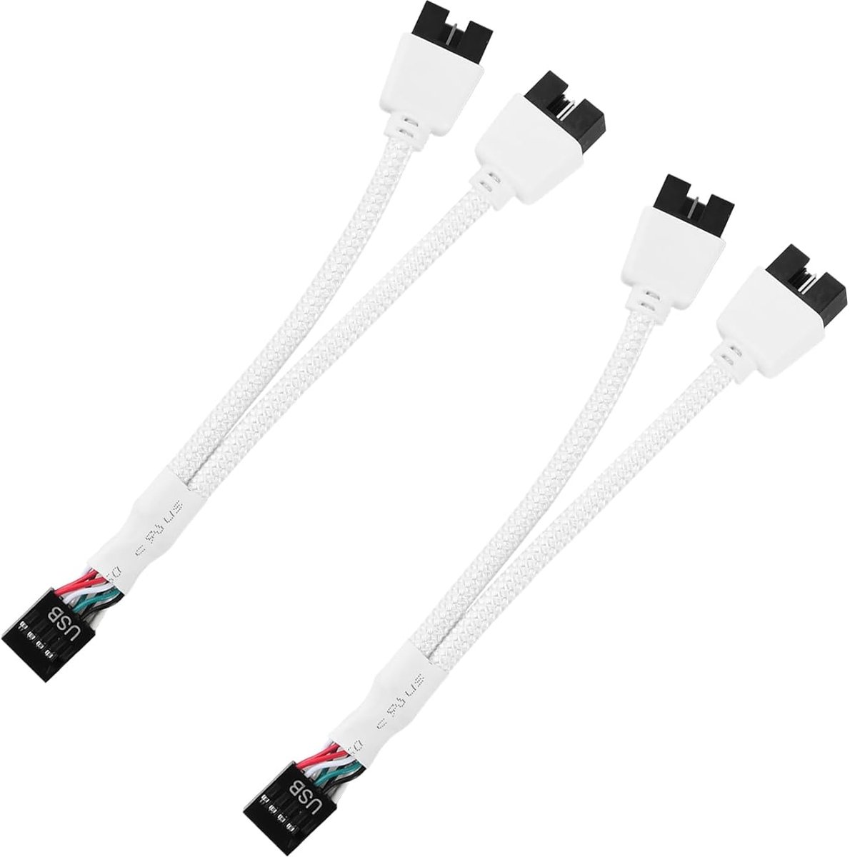 USB 2.0 Moederbord Verlengkabel Splitter 9-pins 1 naar 2 Wit