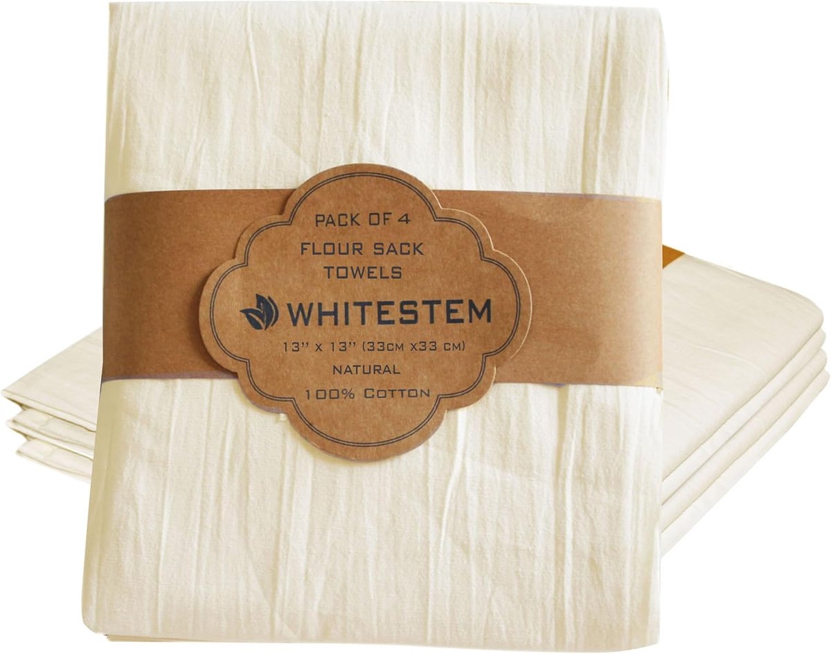Dikke katoenen vaatdoeken 13"x13" - 4-pack absorberend en sneldrogend