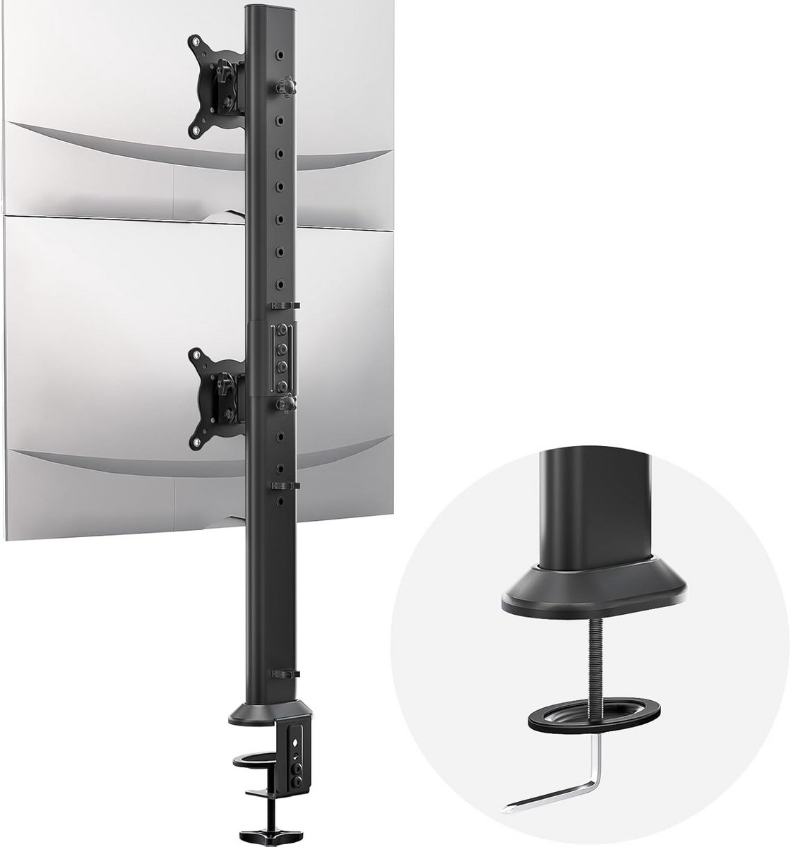 Monitor arm 2 Schermen - Verstelbaar - Beugel twee Schermen - Werkplekopstelling