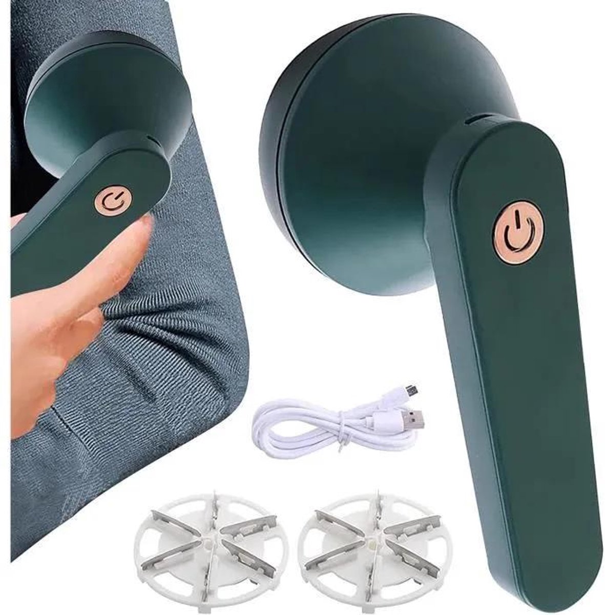 Pluizenverwijderaar - USB Oplaadbaar - Draagbaar met Opvangbak - 1 Stuk - Groen
