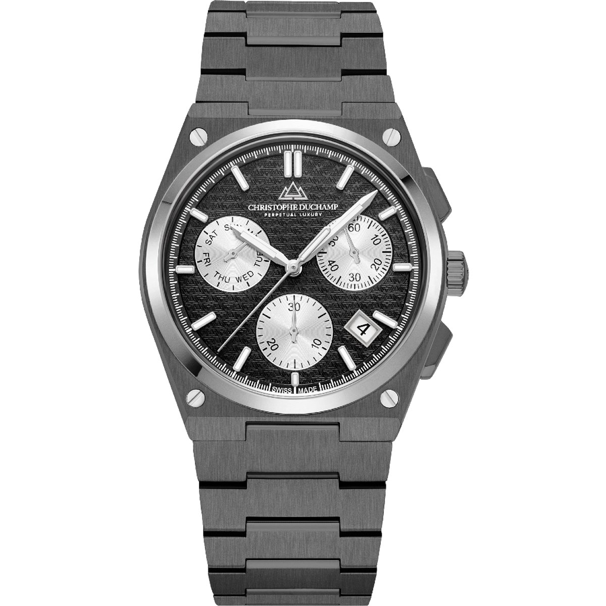 Christophe Duchamp Attitude Chrono Herenhorloge - Chronograaf - Saffierglas - Roestvrij Staal