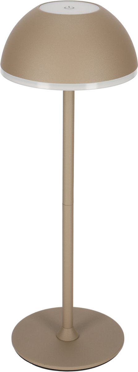 Jens Living 3-in-1 Led Oplaadbare Touch Tafellamp - Taupe - Dimbaar - Flessenhouder Ontwerp - Voor Binnen