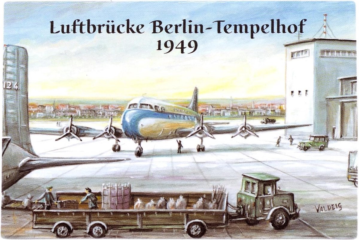 Koelkastmagneet Historische Luchtbrug Berlijn Tempelhof 1949 - Souvenir Duitsland