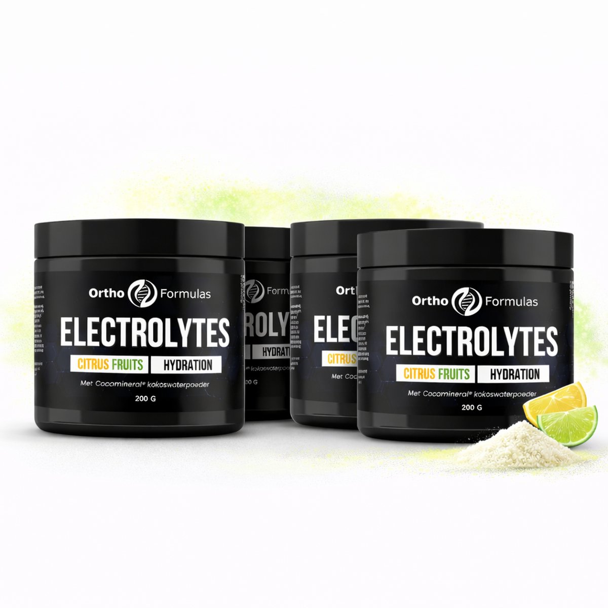 4x Elektrolyten Poeder – 800 gram - 160 doseringen – Geschikt voor Hyrox, Hardlopen & Crossfit - Voordeel Set - Citrus fruits