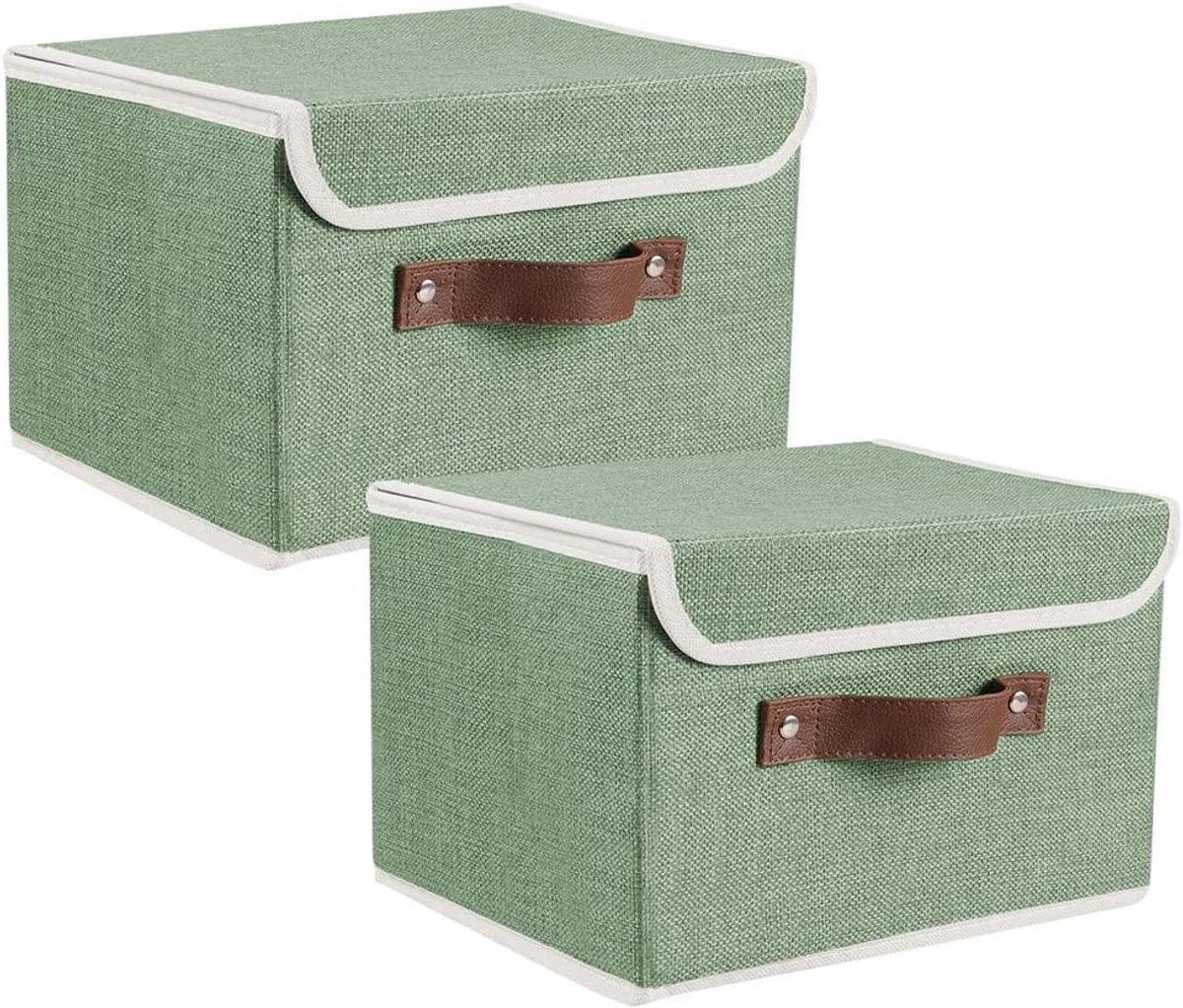 Opbergdozen met deksels 2-pack groen