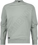 Lichtgrijze DASSY sweater met ritsdetail op de zijkant en geborduurd logo op de mouw.