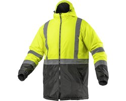 Techniek Waarschuwingsbeschermingsparka LEDA - Geïsoleerde, Waterdichte Winter-Werkjas in Geel - XL - EN ISO 20471 - Winddicht - Veiligheidskleding voor Bouw, Wegenbouw en Outdoor - Gele Werkjas - XL