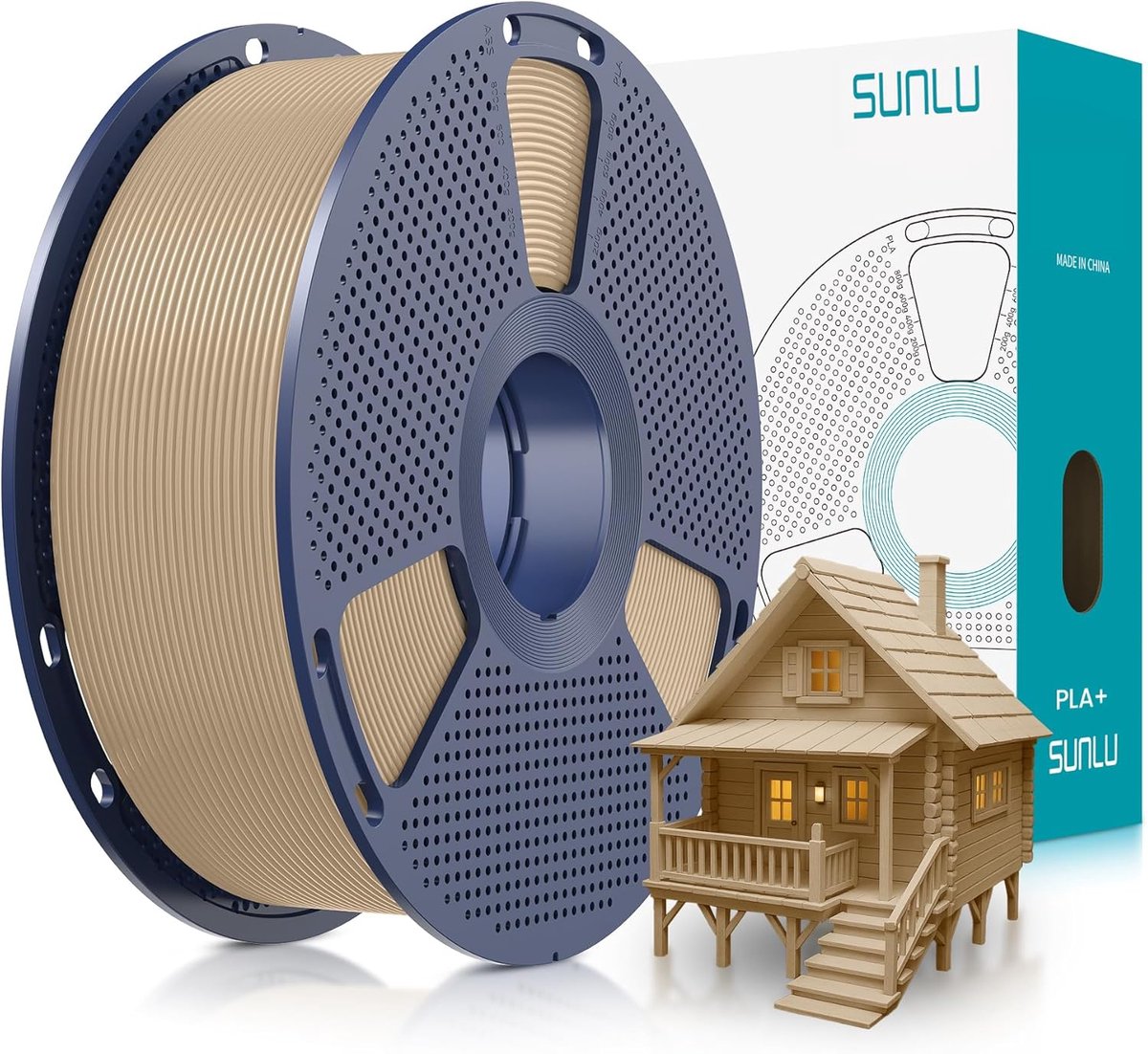 Houtvezel PLA+ 3D-printerfilament 1,75 mm voor 3D-printers